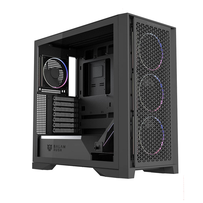 Gabinete Balam Rush Carbono Polar Twin Mate 9900, Midi-Tower, ATX/Micro-ATX/Mini-ITX, USB 2.0/3.0, sin Fuente, 5 Ventiladores Instalados, Negro