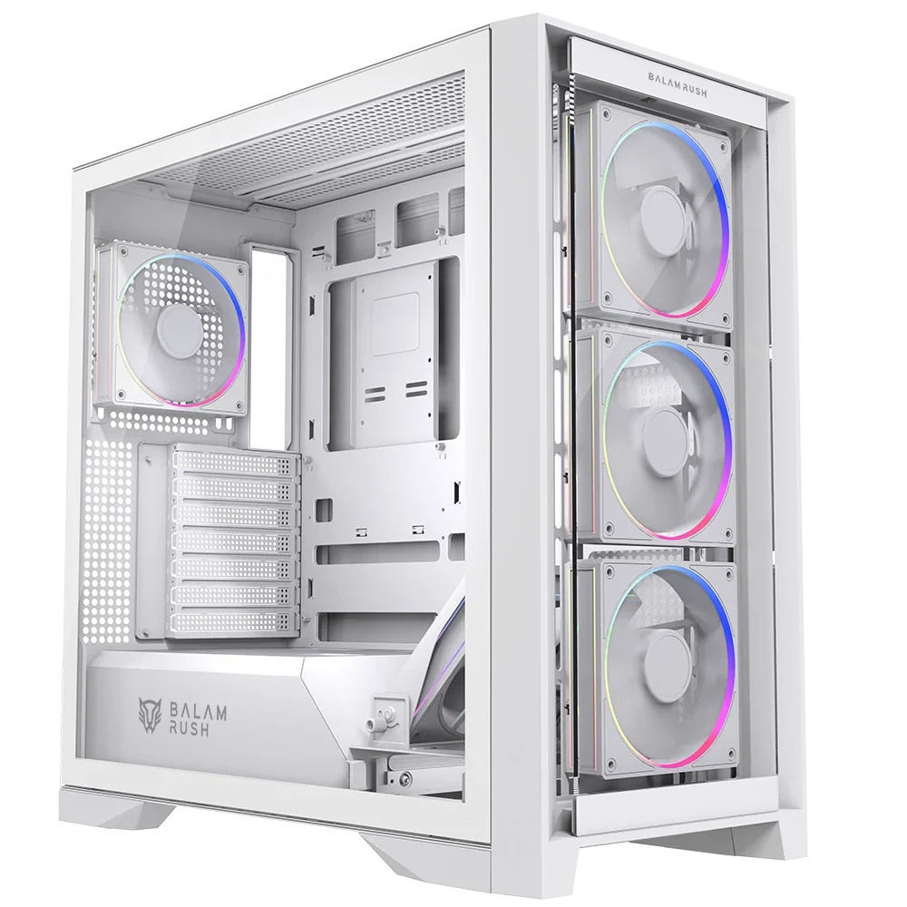 Gabinete Balam Rush Carbono Polar Twin Mate 9900, Midi-Tower, ATX/Micro-ATX/ITX, USB 2.0/3.0, sin Fuente, 2 Ventiladores Instalados, Blanco