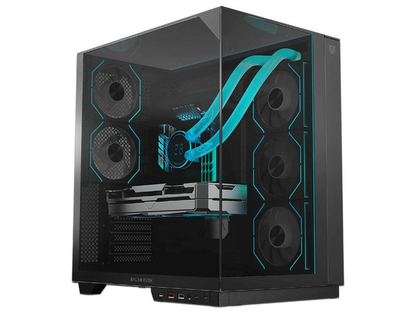 Gabinete Balam Rush Tank Majestic 7600, Midi-Tower, ATX/Micro-ATX/Mini-ITX, USB 2.0/3.0, sin Fuente, 5 Ventiladores Instalados, Negro