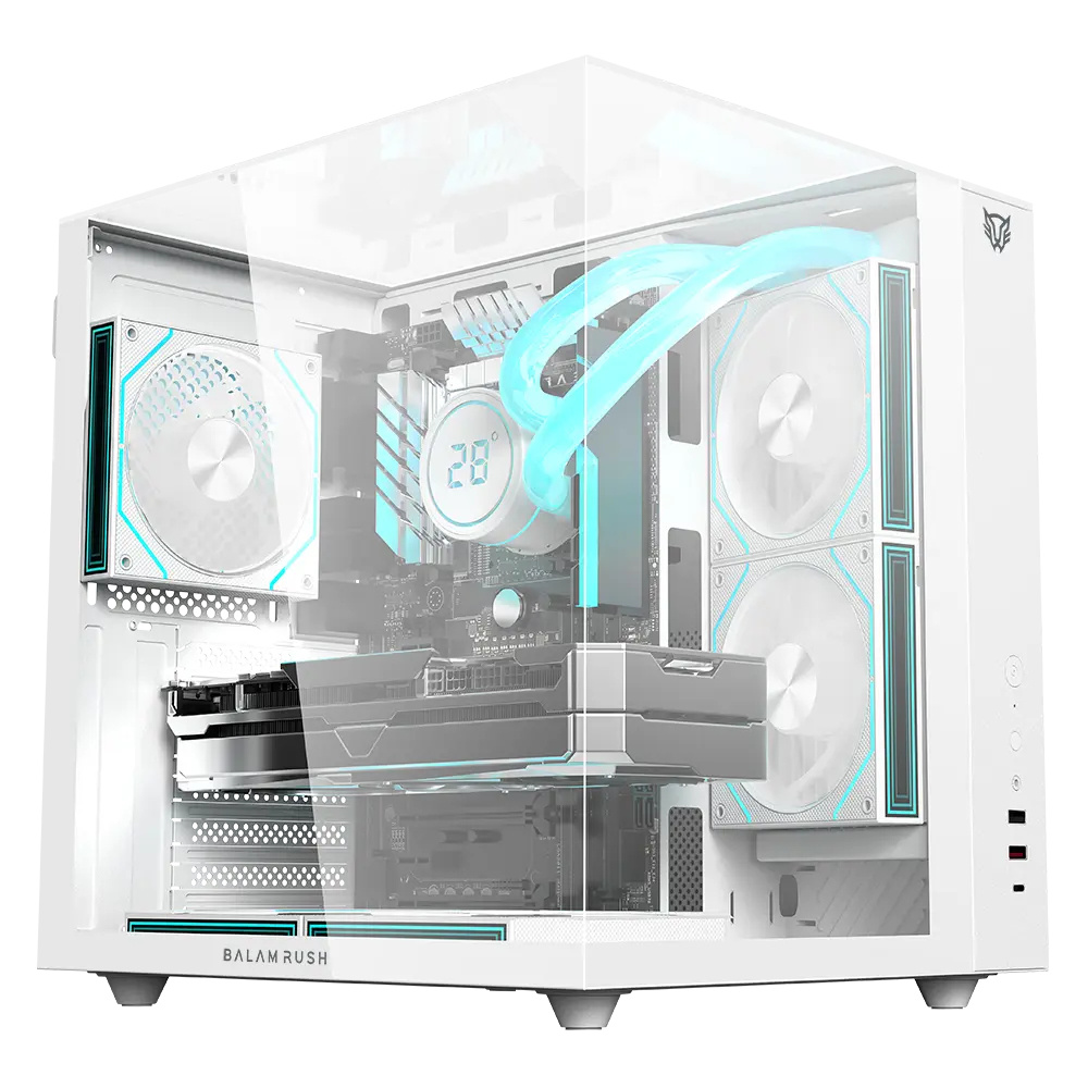 Gabinete Balam Rush Tank Majestic 6600, Midi-Tower, ATX/Micro-ATX/Mini-ITX, USB 2.0/3.0, sin Fuente, 1 Ventilador Instalado, Blanco