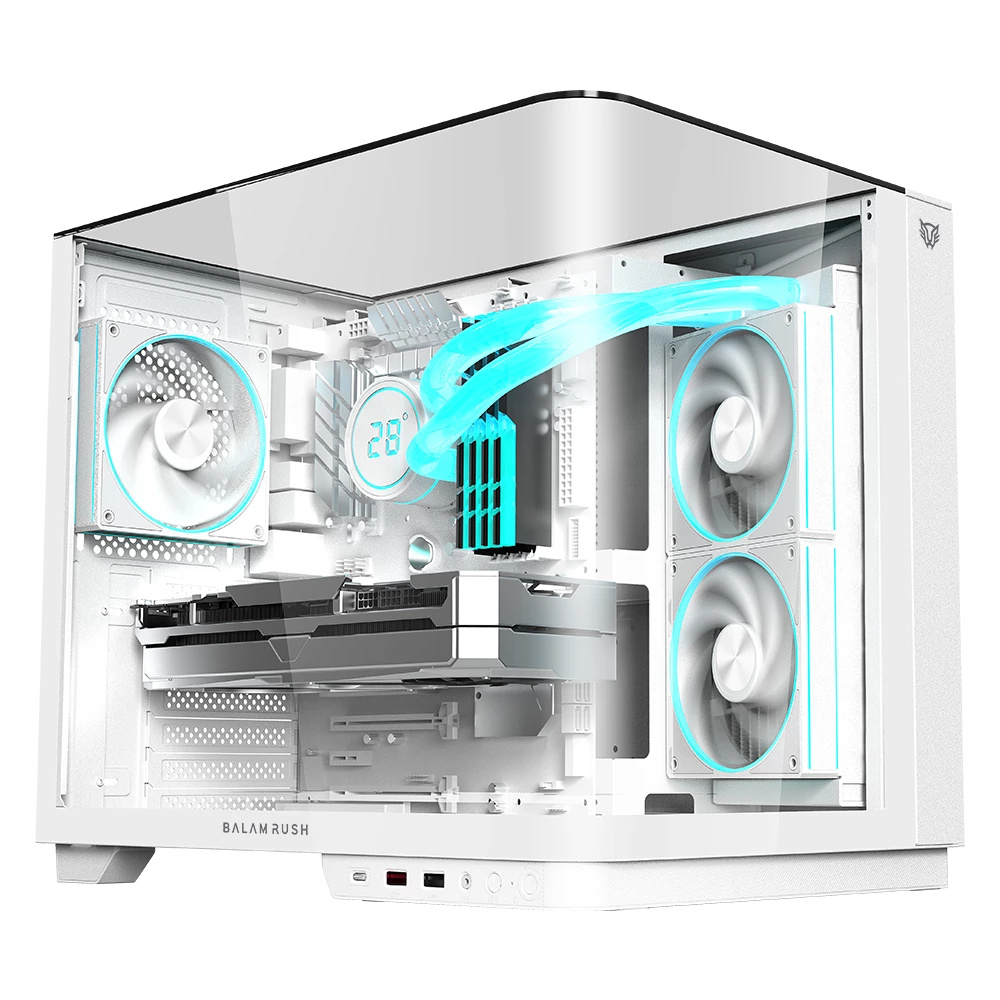 Gabinete Balam Rush Tank Expert Curve 6800, Midi-Tower, ATX/Micro-ATX/Mini-ITX, USB 2.0/3.0, sin Fuente, 3 Ventiladores Instalados, Blanco