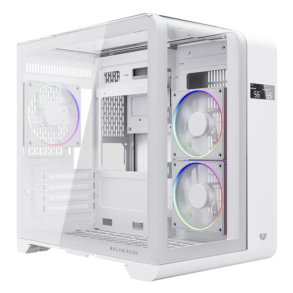 Gabinete Balam Rush Tank Expert Curve 6400, Mini-Tower, Micro-ATX, USB 2.0/3.0, sin Fuente, 3 Ventiladores Instalados, Blanco