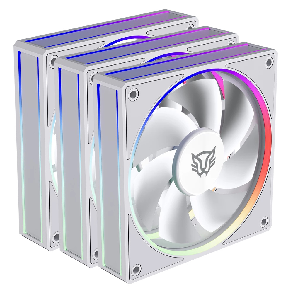Ventilador Balam Rush Eolox Bora EXB85, 3x 120mm, 1600RPM, ARGB, Blanco 