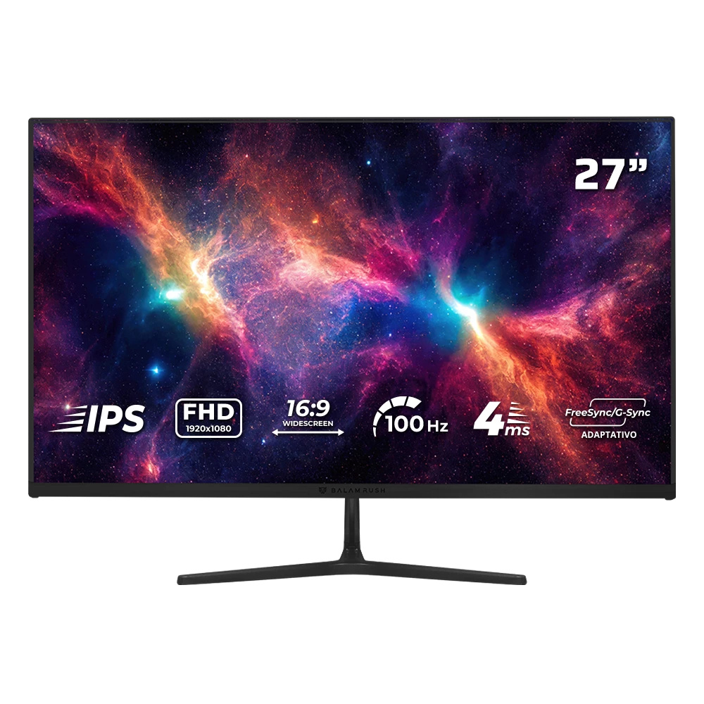 Monitor Gamer Balam Rush Nebula MNG27Y LED 27", 1920x1080 Full HD, FreeSync, 100Hz, HDMI/DisplayPort, Negro