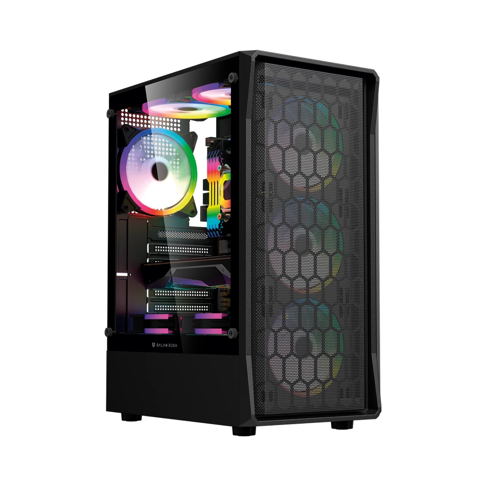 Gabinete Balam Rush BR-943963, Midi-Tower, ATX/Micro-ATX/Mini-ITX, USB 2.0/3.0, sin Fuente, 4 Ventiladores Instalados, Negro