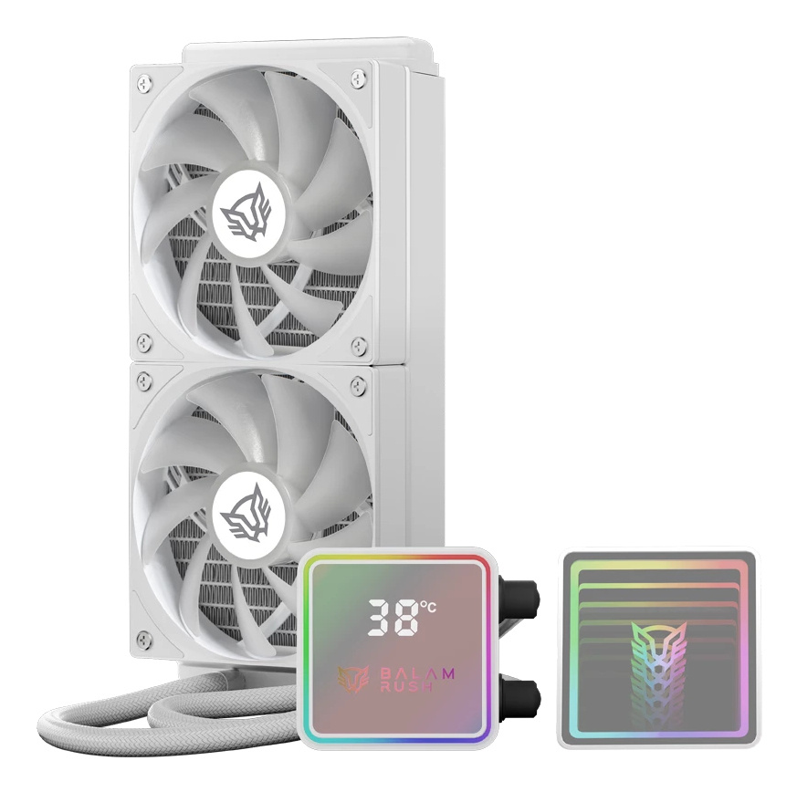 Balam Rush ryo Prism 240 Ice Enfriamiento Líquido para CPU, 2x 120mm, hasta 2550RPM, Blanco