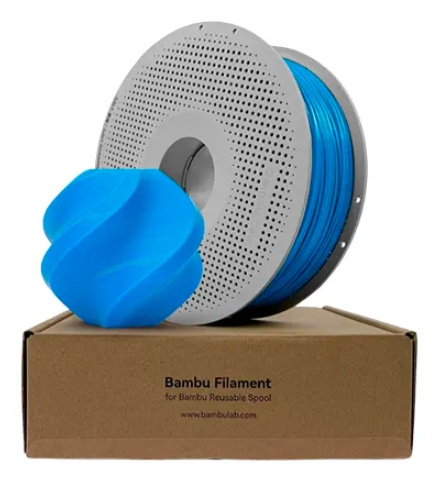 Bambu Lab Bobina de Filamento PLA 3DM-BAMBUPLACYAN, Diámetro 1.75mm, 1kg, Azul