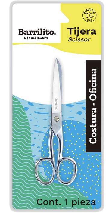 Barrilito Tijeras de Acero Forjado, 5", para Costura, 1 Pieza