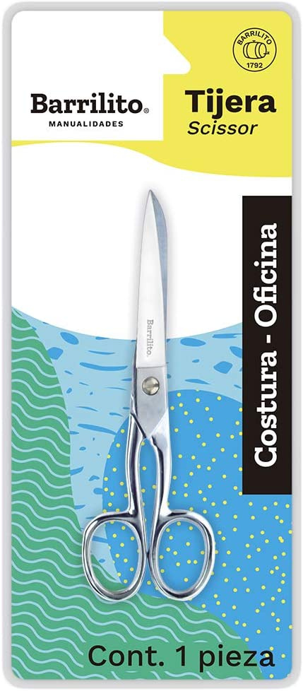 Barrilito Tijeras de Acero Forjado, 6", para Costura, 1 Pieza