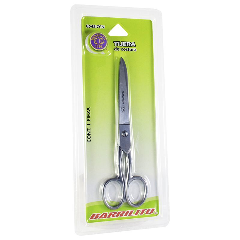 Barrilito Tijeras de Acero Forjado, 7", para Costura, 1 Pieza