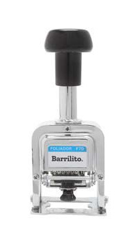 Barrilito Foliador de 6 Dígitos F70, Negro/Plata
