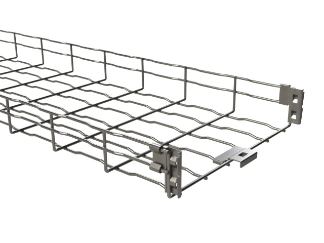 Basor Charola Tipo Malla para Rack, 65/200mm, 3 Metros, Electro Zinc (EZ)