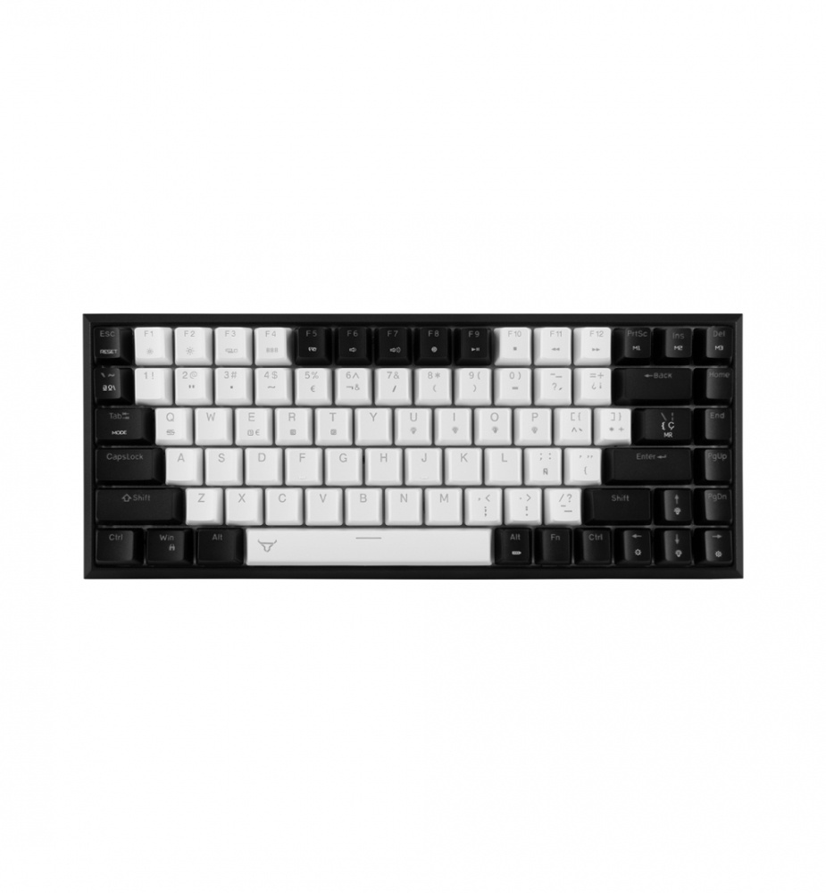 Teclado Gamer Batauro Boskar RGB 60%, Teclado Mecánico, Switch Gateron Blue, Alámbrico/Inalámbrico, Negro/Blanco (Español)