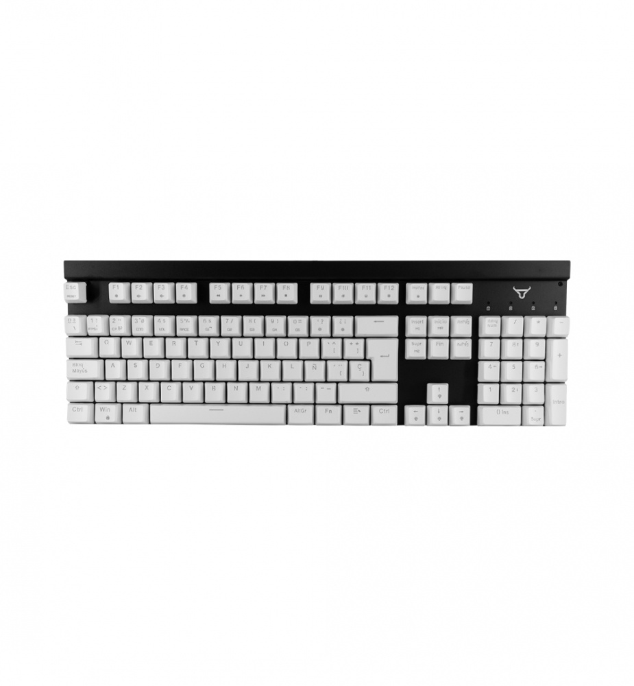 Teclado Gamer Batauro Beliarde RGB, Teclado Mecánico, Switch Gateron Red, Alámbrico, Negro/Blanco (Español)