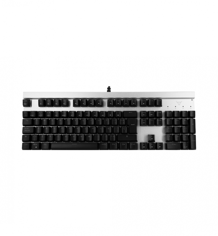 Teclado Gamer Batauro Beliarde RGB, Teclado Mecánico, Switch Gateron Blue, Alámbrico, Blanco/Negro (Español)