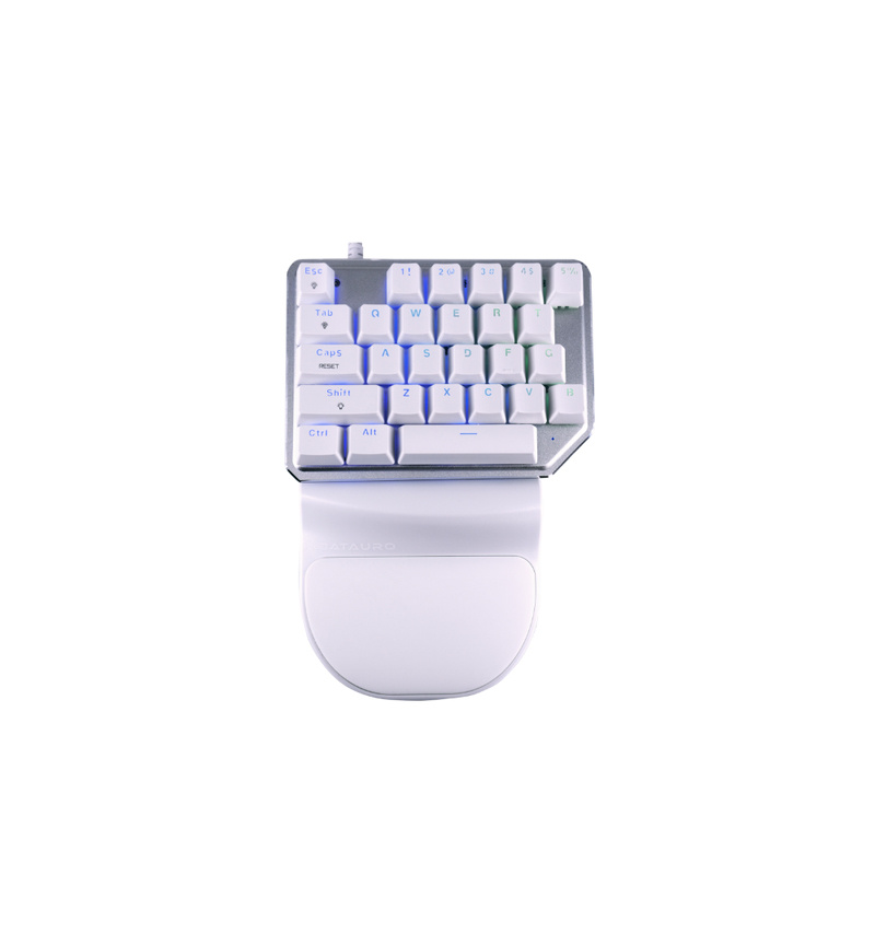 Teclado Gamer Batauro Nelore RGB Una Mano, Teclado Mecánico, Gateron Blue, Alámbrico, Blanco