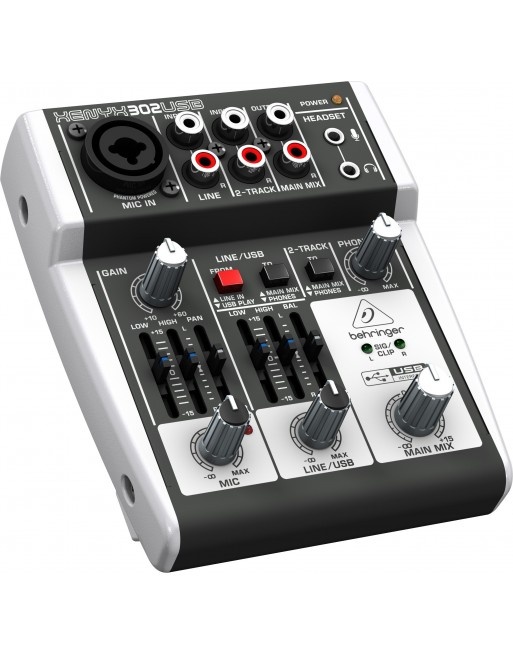 Behringer Interfaz y Mezclador de Audio Xenyx 302, Negro/Gris