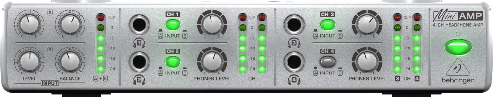 Behringer Amplificador para Audífonos AMP800, 6.3mm, 20.000 Ohms, Aluminio