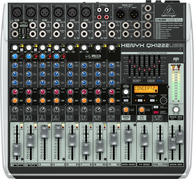 Compra Behringer Mezcladora Xenyx, 12 Canales, 1x USB, Gris, QX1222USB