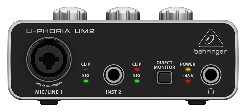 Behringer Interfaz de Audio U-Phoria UM2, Salida L,R x2, Negro