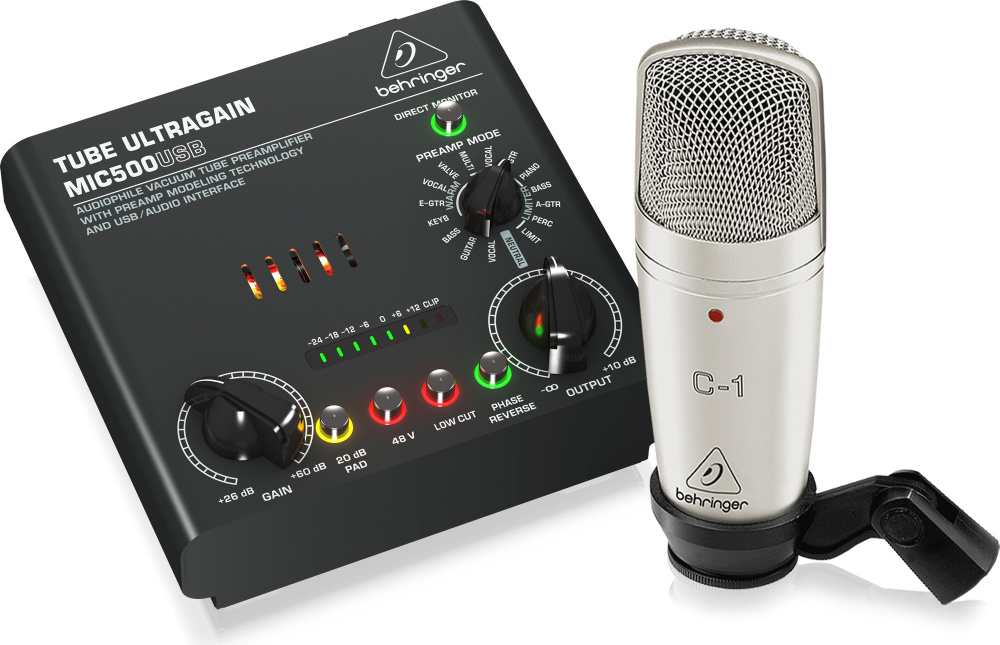 Behringer Sistema de Grabación VOICE STUDIO, incluye Micrófono y Preamplificador