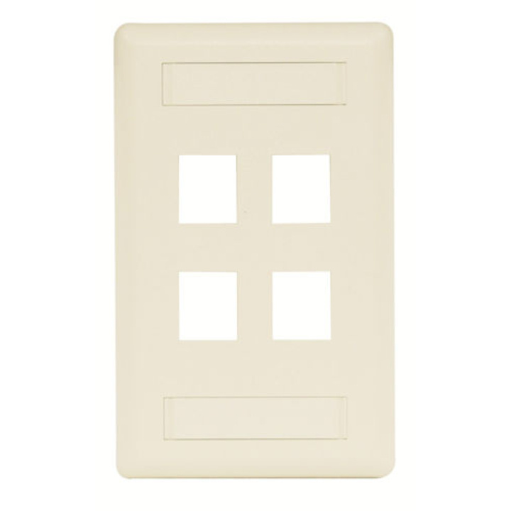 Belden Placa de Pared, Keyconnect, 4 Puertos, Marfil