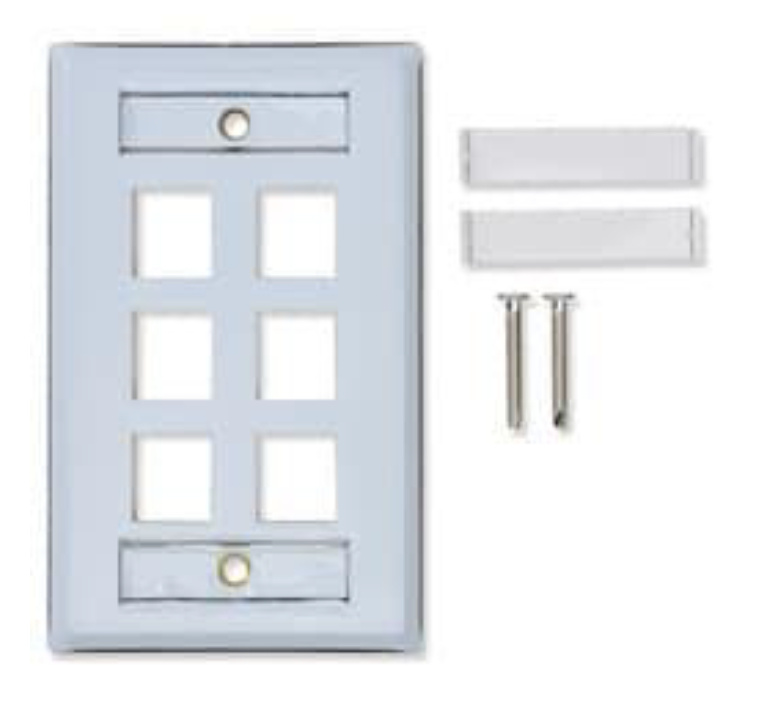Belden Placa KeyConnect, 6 Enchufes, Gris