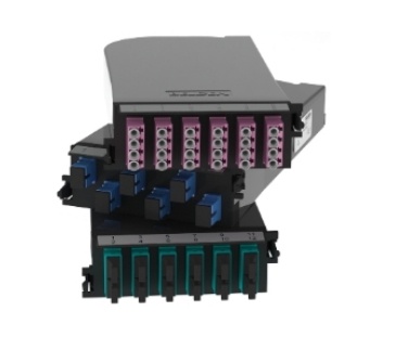 Belden Módulo de 12 Adaptadores de Fibra Óptica LC Dúplex, Multimodo, OM3, Aqua/Negro