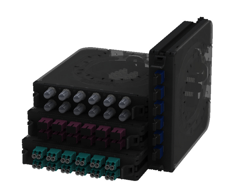 Belden Panel de Parcheo para Fibra Óptica 6 Puertos, OM4 SC, Negro