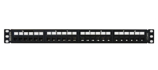 Belden Panel de Parcheo Cat6+, 24 Puertos RJ-45, 1U, Negro