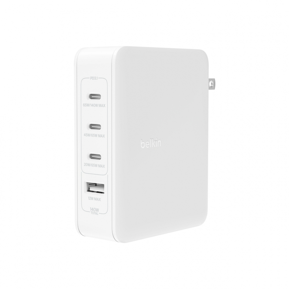 Belkin Cargador de Pared BoostCharge Pro, 140W, 9V, 1 x USB-A 3 x USB-C