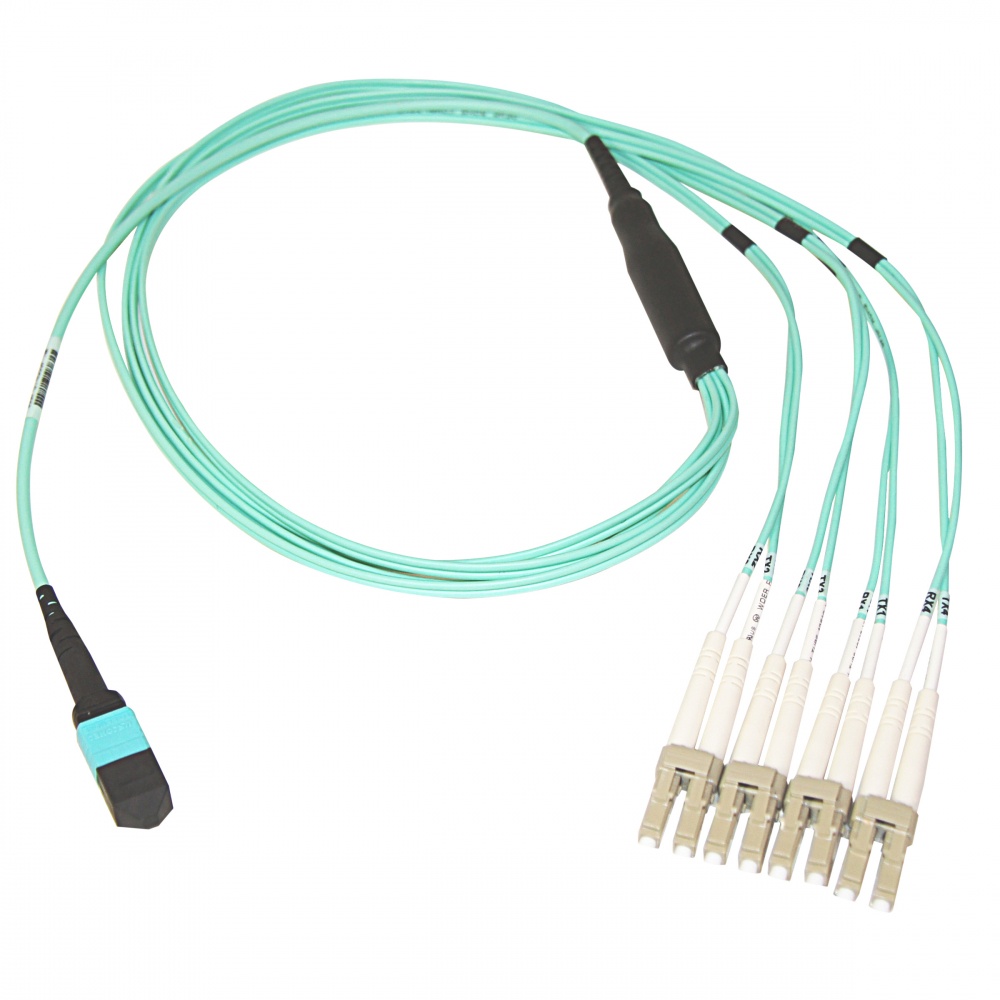 Belkin Cable Fibra Óptica Multimodo OM3 MTP Macho - LC Macho, 50/125µm, 3 Metros, Turquesa