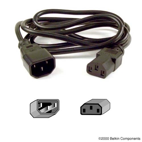 Belkin Cable de Poder C13 Acoplador Macho - C13 Acoplador Hembra, 60cm, Negro