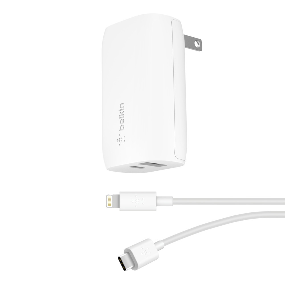 Belkin Cargador de Pared Boost Charge, 30W, 1x USB-C, 1x USB-A, Blanco