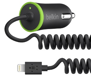 Belkin Cargador de Auto para iPhone/iPad, 12W, Negro/Verde