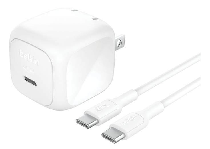 Belkin Cargador de Pared WCA013DQ1MWH-B6, 45W, 20V, 1 x USB-C