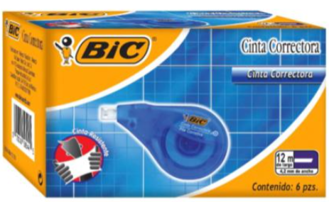Bic Cinta Correctora 855705, 12 Metros, 6 Piezas