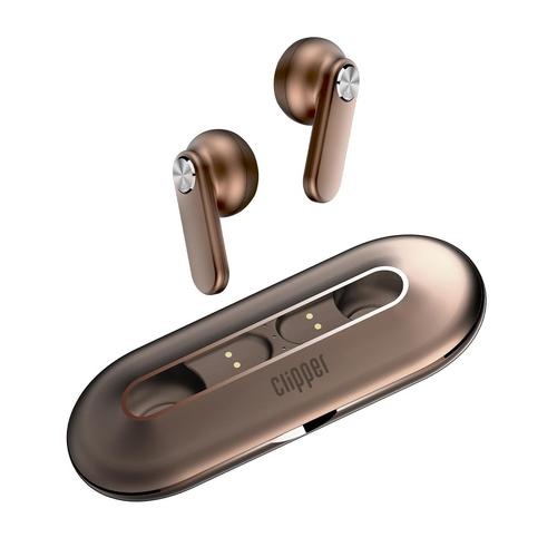 Binden Audífonos Intrauriculares con Micrófono Clipper Tws, Inalámbrico, Bluetooth, Café