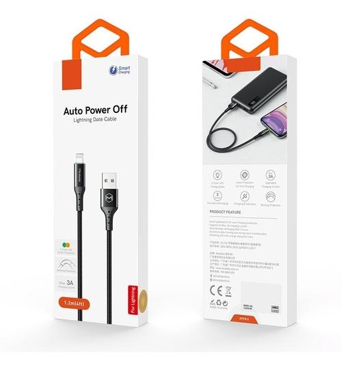 Binden Cable de Carga Lightning Macho - USB A Macho, 1.80 Metros, Negro, para iPhone