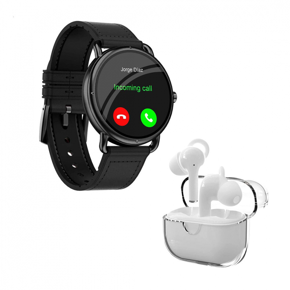 Binden Smartwatch ERA One, Touch, Bluetooth 5.0, Android/iOS, Negro - Incluye Audífonos One Pods Blanco