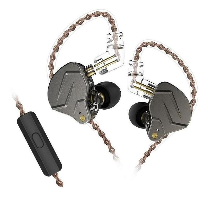 Binden Audífonos Intrauriculares con Micrófono ZSN PRO HiFi, Alámbrico, 1.2 Metros, 3.5mm, Negro/Gris
