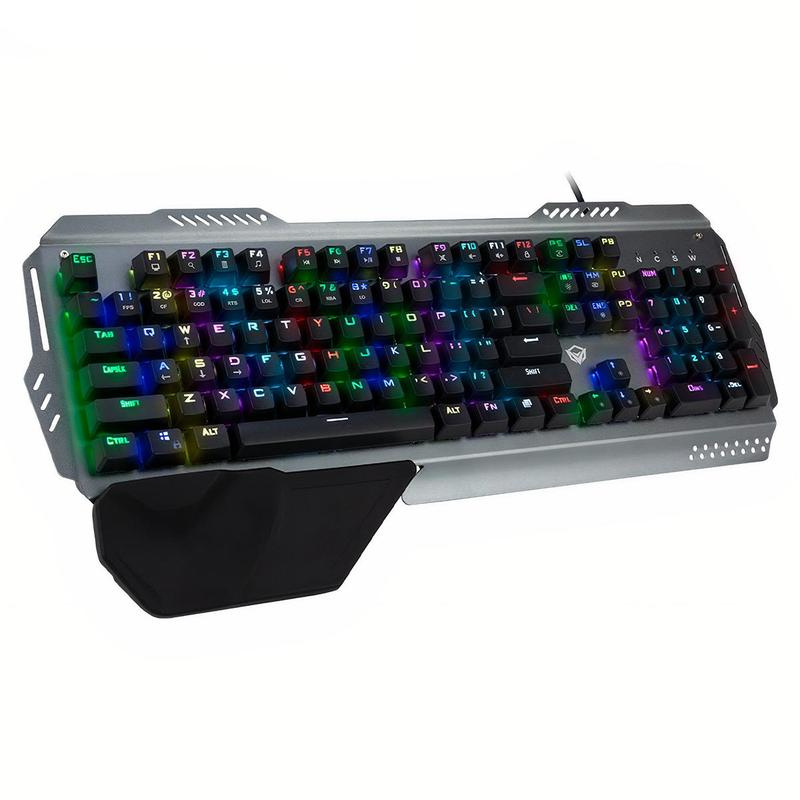 Binden Teclado Gamer MK20 RGB, Teclado Mecánico, Alámbrico, Gris (Inglés)