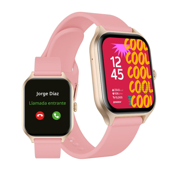 Binden Smartwatch ERA DAY, Touch, Bluetooth, Android/iOS, Rosa