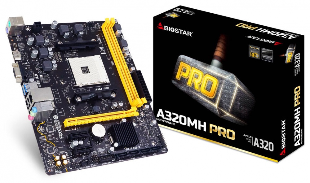 Tarjeta Madre Biostar micro ATX A320MH PRO, S-AM4, AMD A320, HDMI, 32GB DDR4 AMD ― Requiere Actualización de Bios para la Serie Ryzen 3000