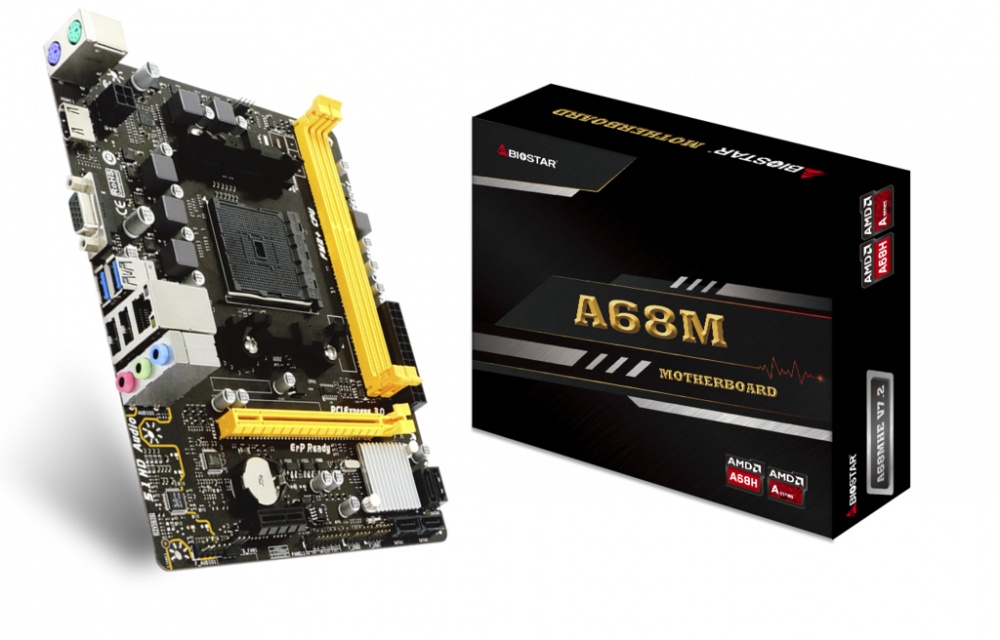 Tarjeta Madre Biostar ATX A68MHE, S-FM2+, AMD A68H, 32GB DDR3 para AMD