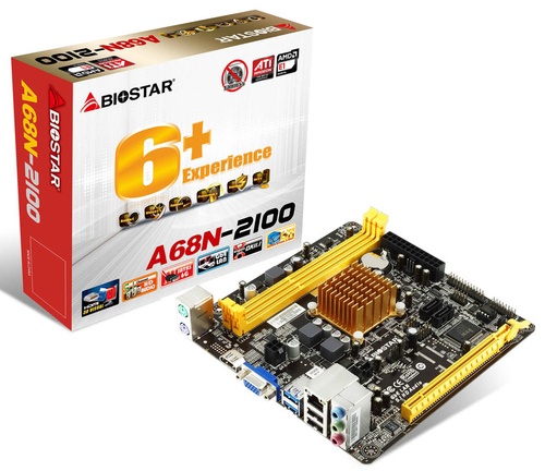 Tarjeta Madre Biostar mini ITX A68N-2100, S-FT3, AMD Dual-Core E1-2100 Integrada, HDMI, 16GB DDR3