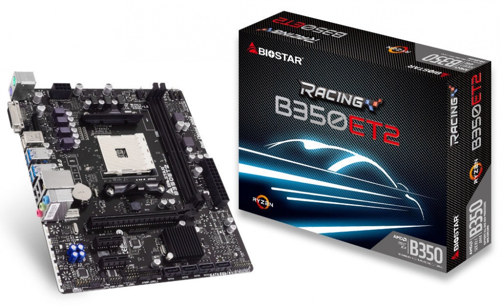 Tarjeta Madre Biostar micro ATX B350ET2, S-AM4, AMD B350, 32GB DDR4 para AMD