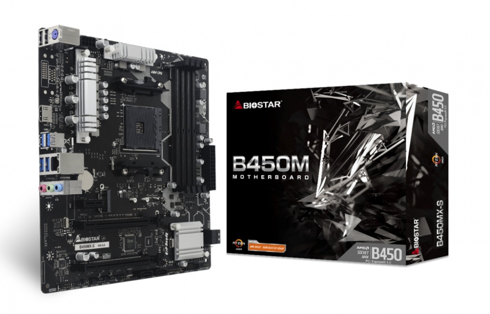 Tarjeta Madre Biostar B450MX-S, Micro-ATX, Socket AM4, AMD B450, 128GB DDR4, HDMI para AMD