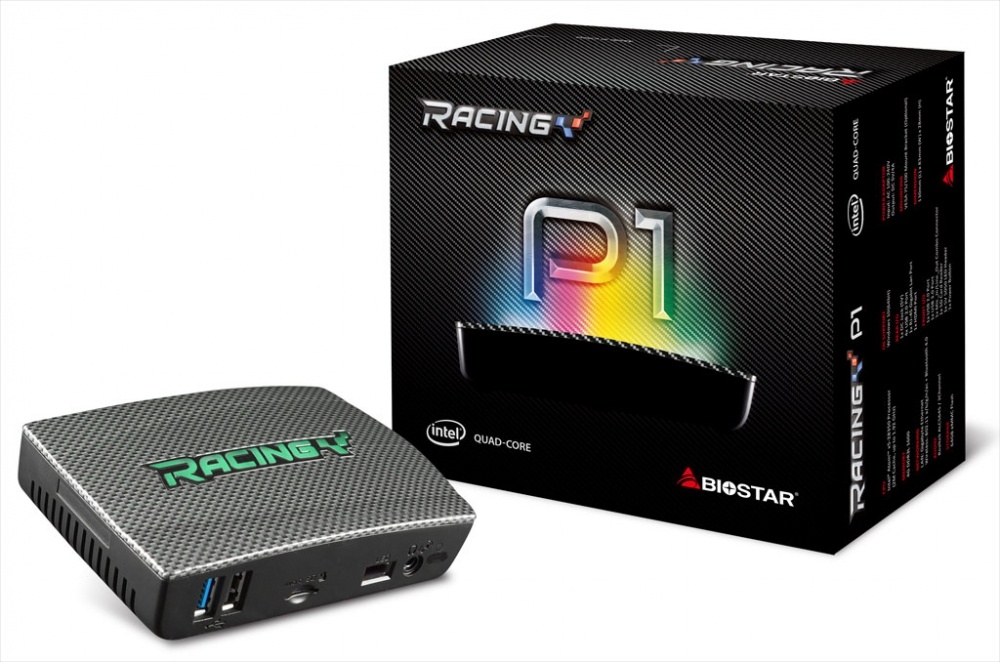 Mini PC Biostar RACING P1, Intel Quad Core Z8350 1.92GHz, 4GB, 64GB, FreeDOS