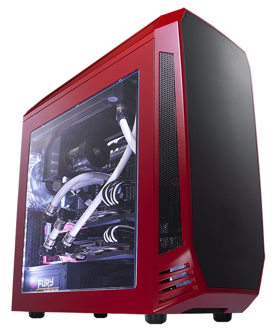 Gabinete BitFenix Aegis Core con Ventana, Midi-Tower, ATX/micro-ATX/mini-ITX, USB 3.0, sin Fuente, Negro/Rojo